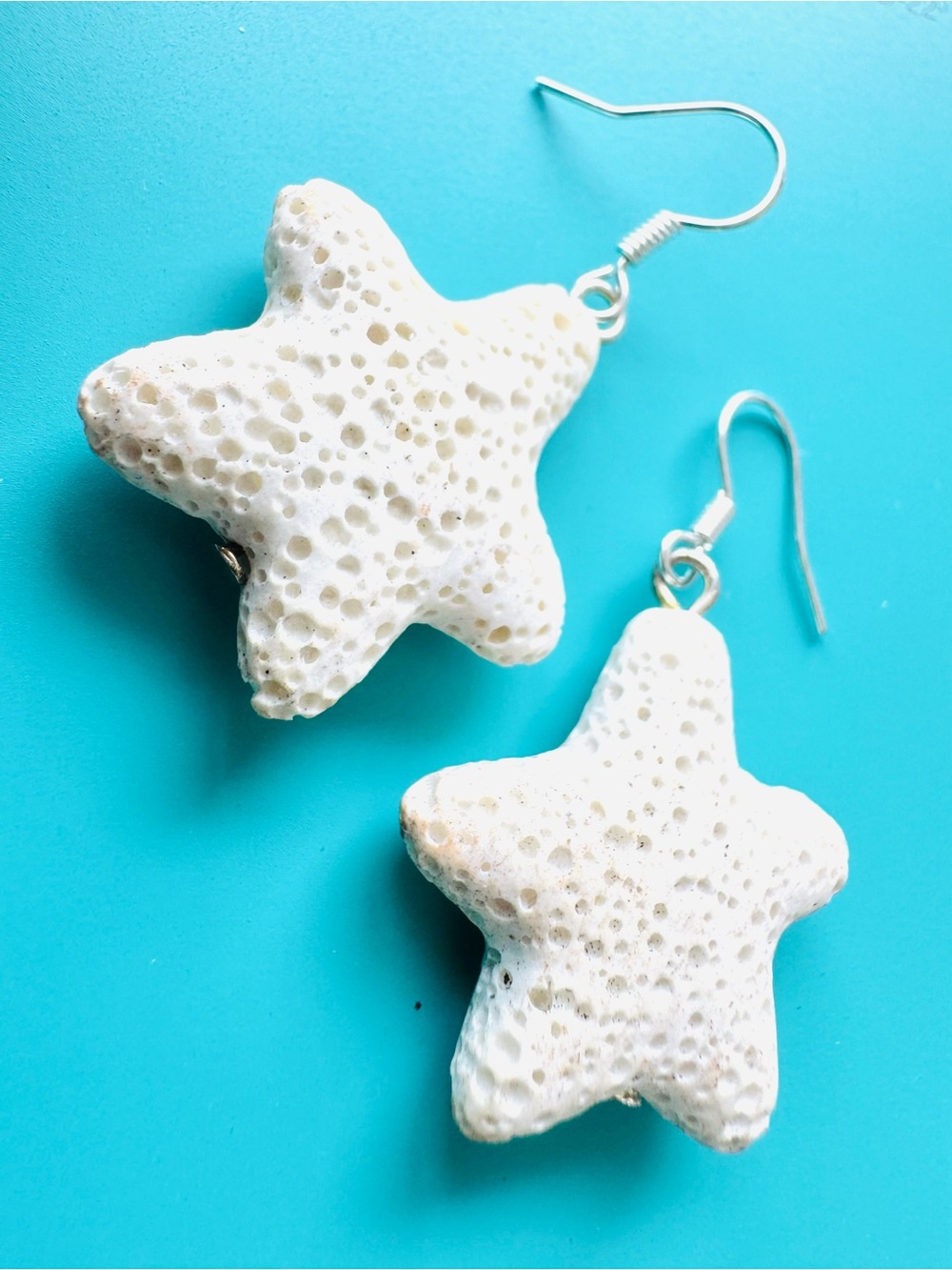 Starfish-Shaped White Coral Earrings